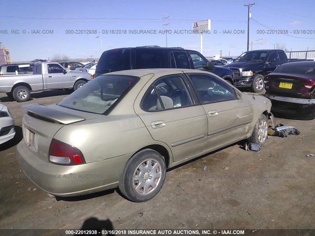 3N1CB51D51L491548 - 2001 NISSAN SENTRA XE/GXE GOLD photo 4