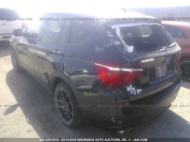 5UXWX9C58D0A32753 - 2013 BMW X3 XDRIVE28I BLACK photo 3