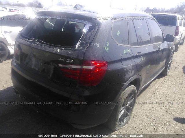 5UXWX9C58D0A32753 - 2013 BMW X3 XDRIVE28I BLACK photo 4