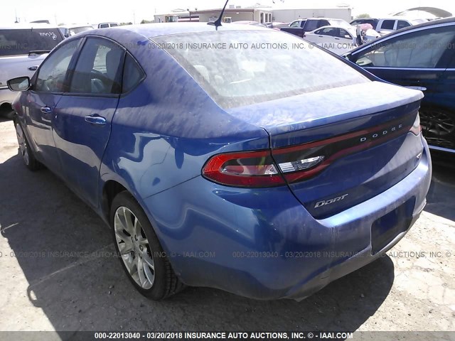 1C3CDFBA0DD345087 - 2013 DODGE DART SXT BLUE photo 3