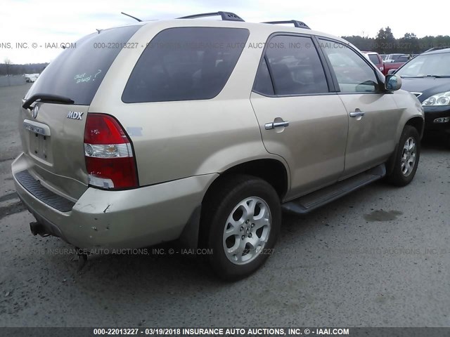 2HNYD18861H512019 - 2001 ACURA MDX TOURING GOLD photo 4