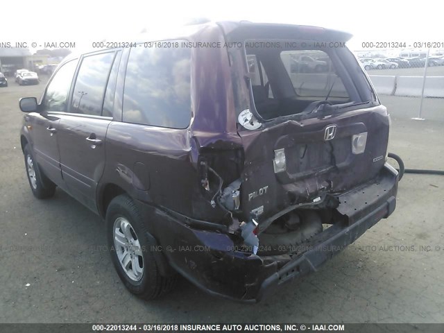 5FNYF18228B057164 - 2008 HONDA PILOT VP MAROON photo 3