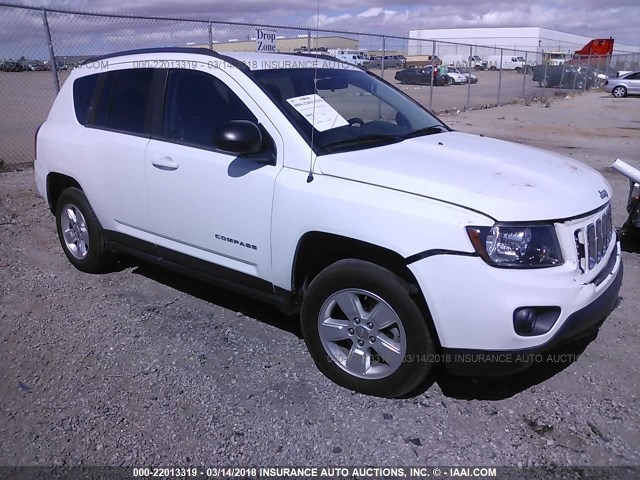 1C4NJCBA2ED777306 - 2014 JEEP COMPASS SPORT WHITE photo 1