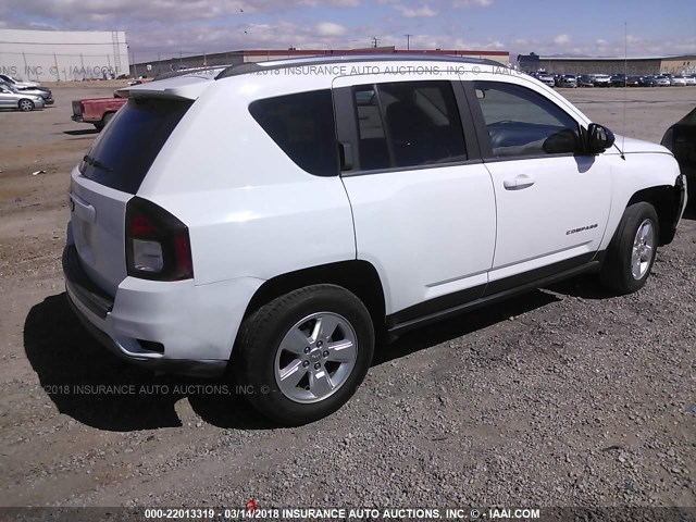 1C4NJCBA2ED777306 - 2014 JEEP COMPASS SPORT WHITE photo 4