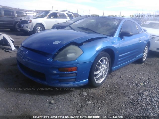 4A3AC54H42E092662 - 2002 MITSUBISHI ECLIPSE GT BLUE photo 2