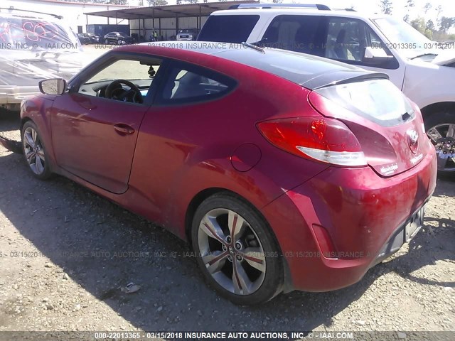 KMHTC6AD1CU072536 - 2012 HYUNDAI VELOSTER RED photo 3