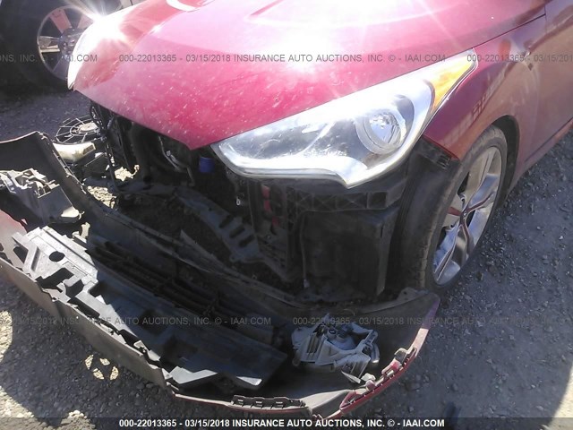 KMHTC6AD1CU072536 - 2012 HYUNDAI VELOSTER RED photo 6