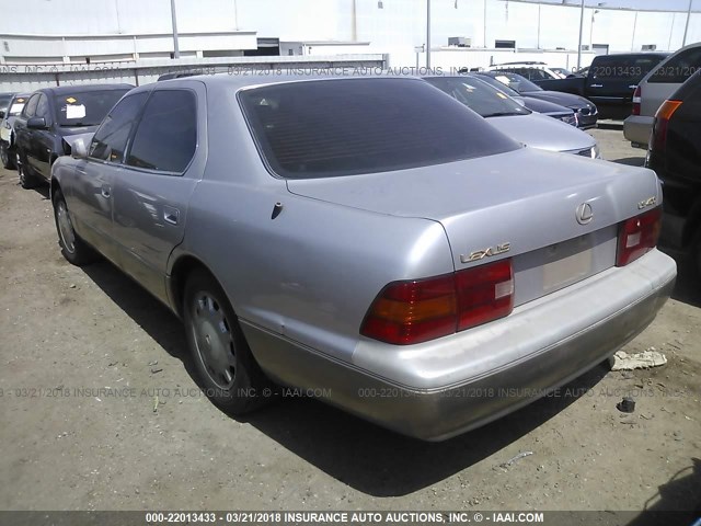 JT8UF22E8S0003296 - 1995 LEXUS LS 400 SILVER photo 3