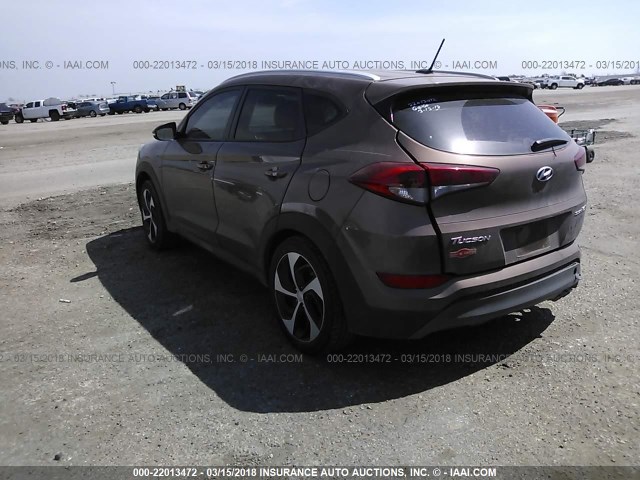 KM8J33A27GU028907 - 2016 HYUNDAI TUCSON LIMITED/SPORT AND ECO/SE BROWN photo 3