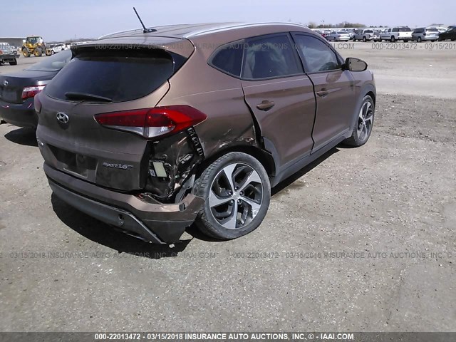 KM8J33A27GU028907 - 2016 HYUNDAI TUCSON LIMITED/SPORT AND ECO/SE BROWN photo 4