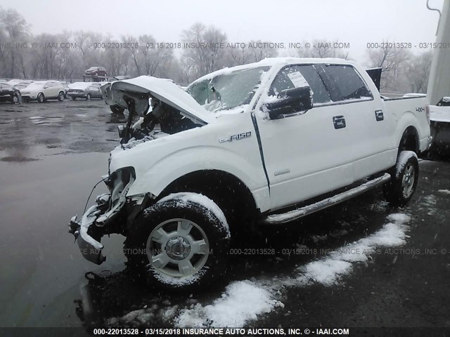 1FTFW1ET0DFB23415 - 2013 FORD F150 SUPERCREW WHITE photo 2