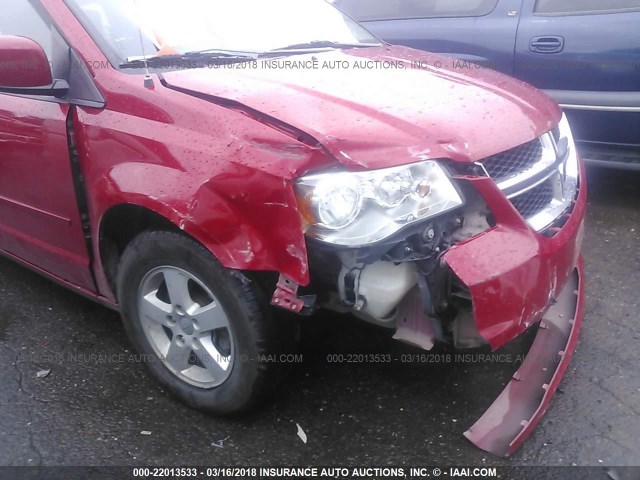 2C4RDGCG2DR523710 - 2013 DODGE GRAND CARAVAN SXT RED photo 6