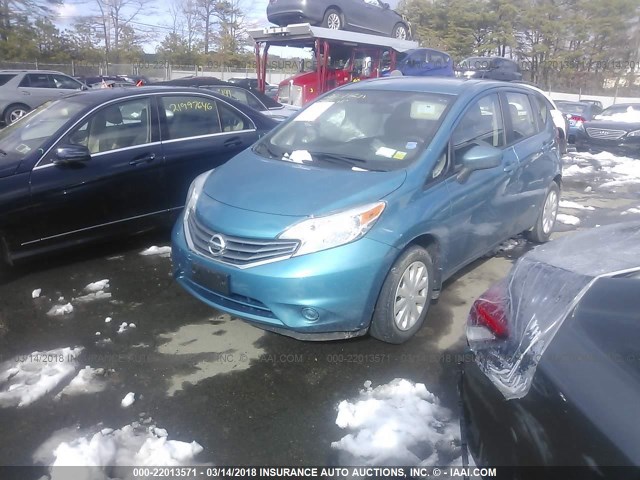 3N1CE2CP2FL435801 - 2015 NISSAN VERSA NOTE S/S PLUS/SV/SL/SR BLUE photo 2