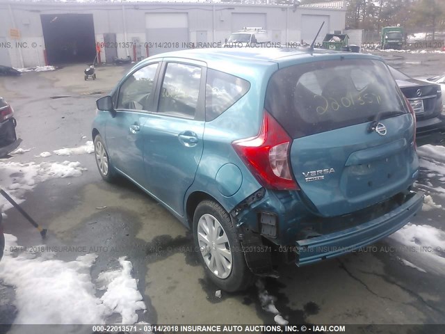 3N1CE2CP2FL435801 - 2015 NISSAN VERSA NOTE S/S PLUS/SV/SL/SR BLUE photo 3