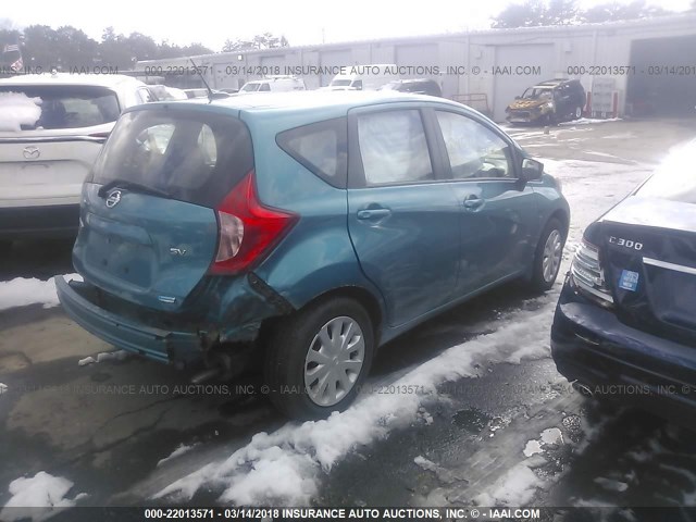 3N1CE2CP2FL435801 - 2015 NISSAN VERSA NOTE S/S PLUS/SV/SL/SR BLUE photo 4