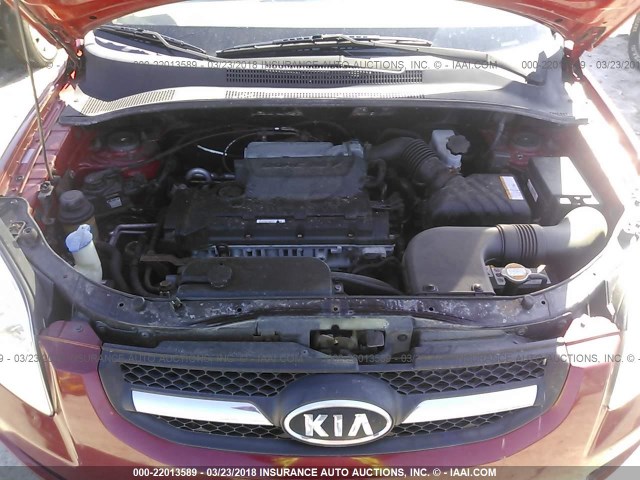 KNDJF724797574904 - 2009 KIA SPORTAGE LX RED photo 10