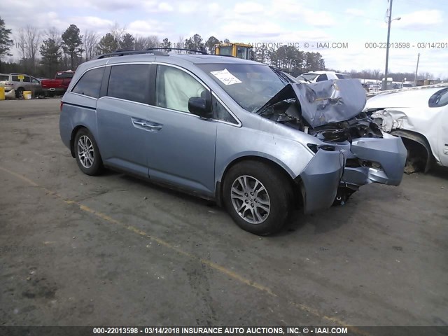 5FNRL5H64BB067872 - 2011 HONDA ODYSSEY EXL ღია ლურჯი ფოტო 1