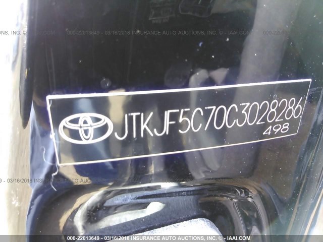 JTKJF5C70C3028286 - 2012 TOYOTA SCION TC 黑色 照片 9