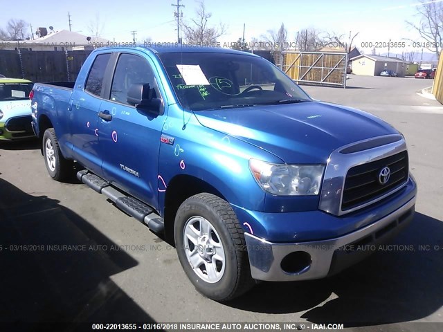 5TFBV54118X035322 - 2008 TOYOTA TUNDRA DOUBLE CAB/DOUBLE CAB SR5 BLUE photo 1