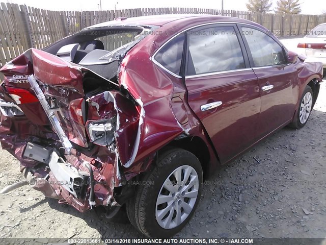 3N1AB7AP9HL648084 - 2017 NISSAN SENTRA S/SV/SR/SL RED photo 4