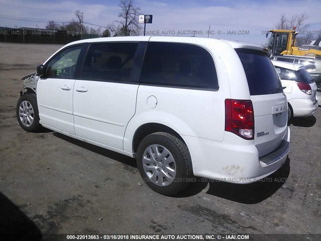 2C4RDGBGXHR650907 - 2017 DODGE GRAND CARAVAN SE WHITE photo 3