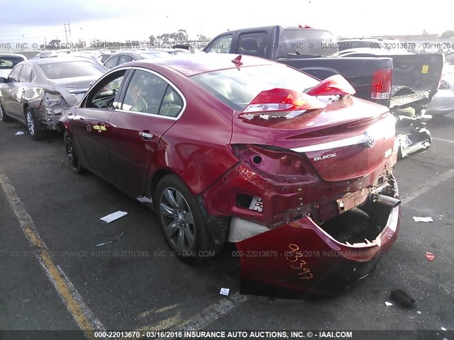 2G4GT5GV1C9214568 - 2012 BUICK REGAL PREMIUM RED photo 3