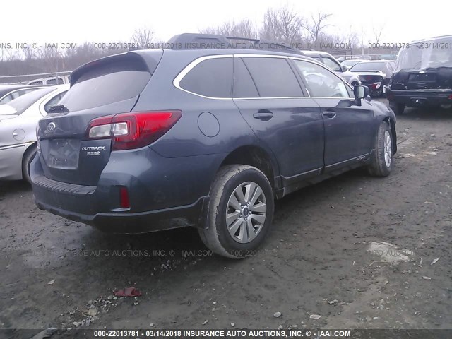 4S4BSACC8H3393914 - 2017 SUBARU OUTBACK 2.5I PREMIUM BLUE photo 4