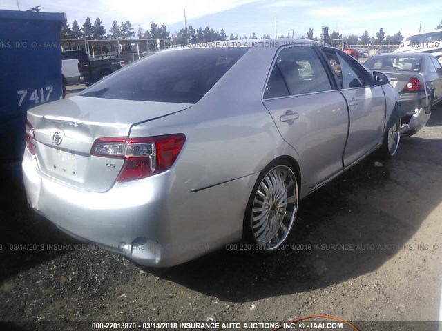 4T4BF1FK1CR219862 - 2012 TOYOTA CAMRY SE/LE/XLE ვერცხლისფერი ფოტო 4