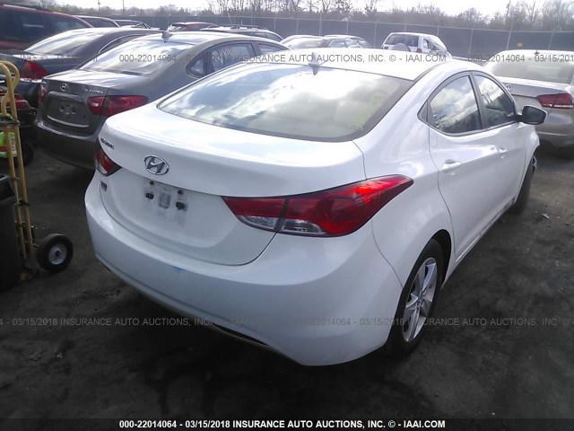 5NPDH4AE7BH002829 - 2011 HYUNDAI ELANTRA GLS/LIMITED WHITE photo 4