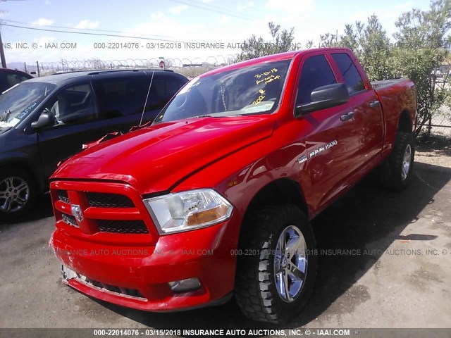 1C6RD6FT5CS310533 - 2012 DODGE RAM 1500 ST RED photo 2