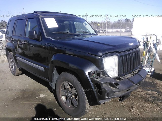 1J8GN28K68W225302 - 2008 JEEP LIBERTY SPORT BLACK photo 1