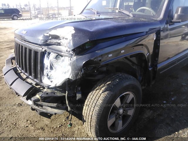 1J8GN28K68W225302 - 2008 JEEP LIBERTY SPORT BLACK photo 6