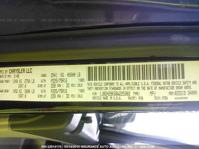 1J8GN28K68W225302 - 2008 JEEP LIBERTY SPORT 黑色 照片 9