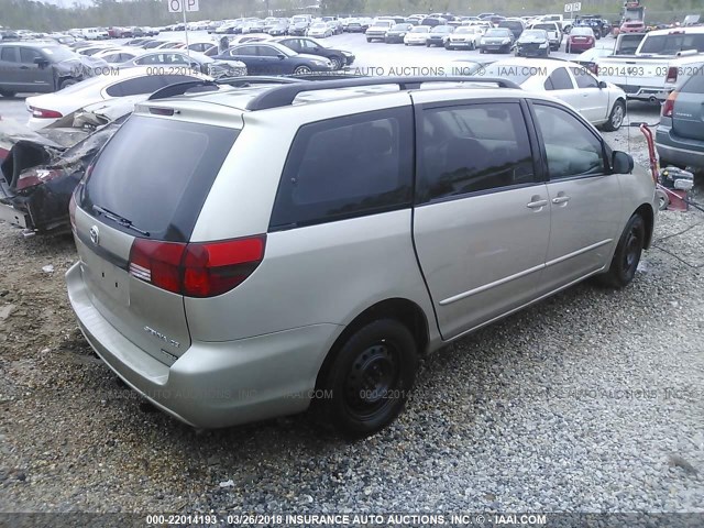 5TDZA23CX5S331940 - 2005 TOYOTA SIENNA CE/LE TAN photo 4