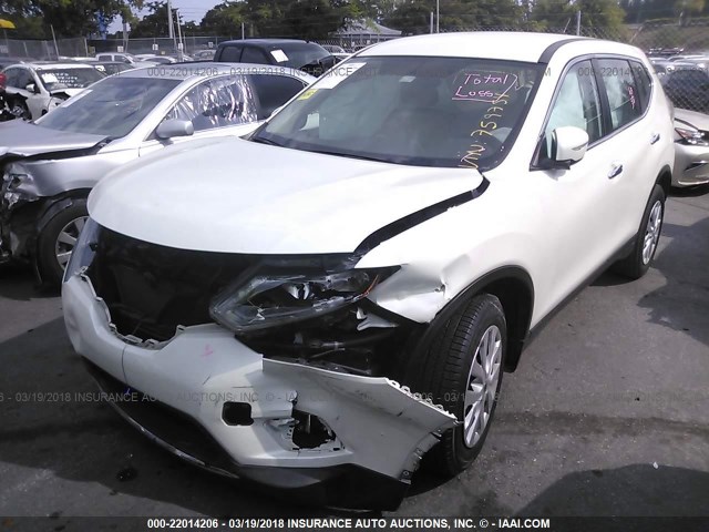 5N1AT2MTXFC759754 - 2015 NISSAN ROGUE S/SL/SV WHITE photo 2