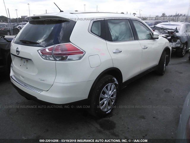 5N1AT2MTXFC759754 - 2015 NISSAN ROGUE S/SL/SV WHITE photo 4