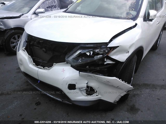 5N1AT2MTXFC759754 - 2015 NISSAN ROGUE S/SL/SV WHITE photo 6