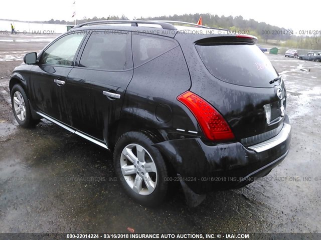 JN8AZ08W66W531278 - 2006 NISSAN MURANO SL/SE/S BLACK photo 3