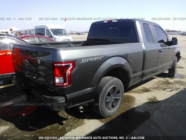 1FTEX1C89FFA39314 - 2015 FORD F150 SUPER CAB GRAY photo 4