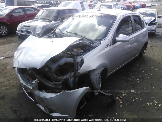 KL1TD66E59B340230 - 2009 CHEVROLET AVEO LS/LT SILVER photo 2