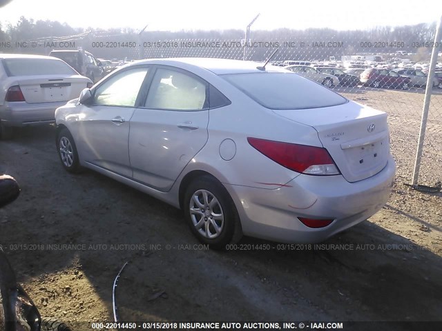 KMHCT4AE1DU529800 - 2013 HYUNDAI ACCENT GLS/GS SILVER photo 3