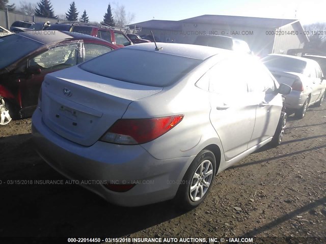 KMHCT4AE1DU529800 - 2013 HYUNDAI ACCENT GLS/GS SILVER photo 4