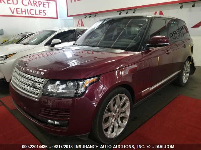 SALGS2KF3GA303440 - 2016 LAND ROVER RANGE ROVER HSE BURGUNDY photo 2