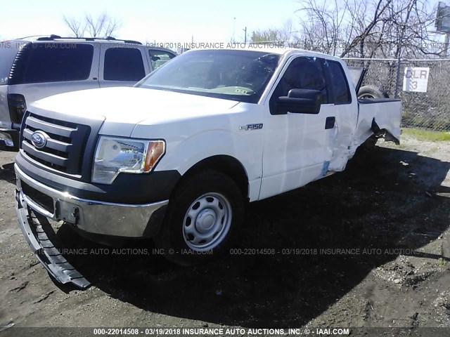 1FTEX1CM1BFA50055 - 2011 FORD F150 SUPER CAB WHITE photo 2