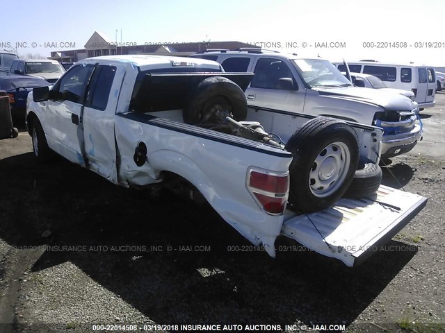 1FTEX1CM1BFA50055 - 2011 FORD F150 SUPER CAB WHITE photo 3