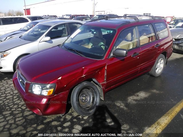 JF1SG65603H716431 - 2003 SUBARU FORESTER 2.5XS MAROON photo 2