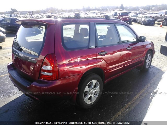 JF1SG65603H716431 - 2003 SUBARU FORESTER 2.5XS MAROON photo 4