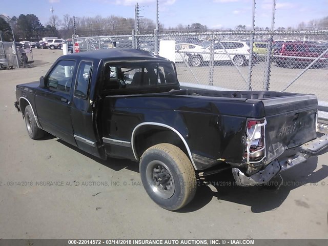 1GCCS19R6N2169627 - 1992 CHEVROLET S TRUCK S10 BLACK photo 3