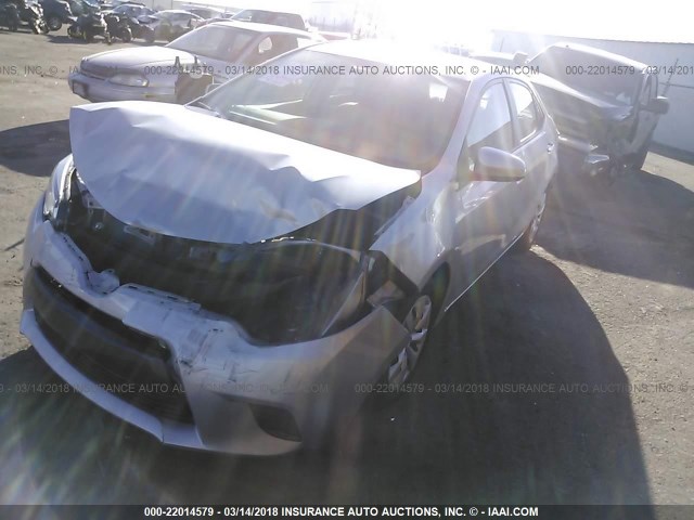 5YFBURHE6FP310301 - 2015 TOYOTA COROLLA L/LE/LE PLS/PRM/S/S PLS SILVER photo 2