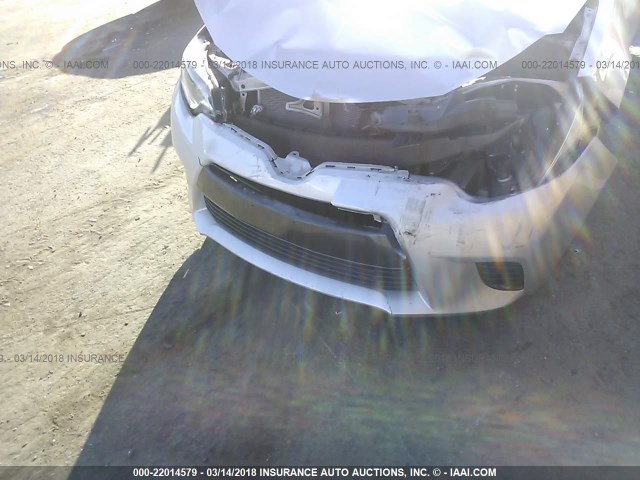 5YFBURHE6FP310301 - 2015 TOYOTA COROLLA L/LE/LE PLS/PRM/S/S PLS SILVER photo 6